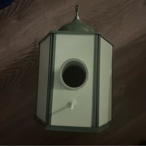 Upcycled Bird House Light Fixture Green Garden Decor